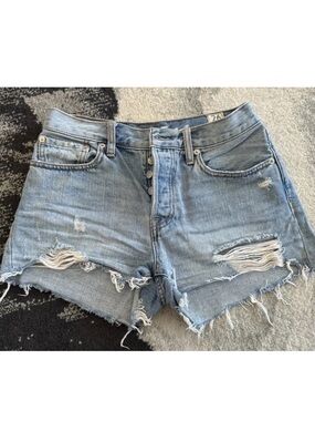 We The Free Women's Distressed Cut Off Denim Shorts Light Wash Size 26
